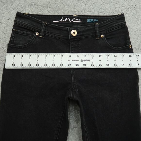 INC International Concepts Jeans Women's 4 Black Low-Rise Skinny 31.5" Inseam - Picture 7 of 16
